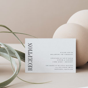 Parallel Modern Black & White Wedding Reception Enclosure Card