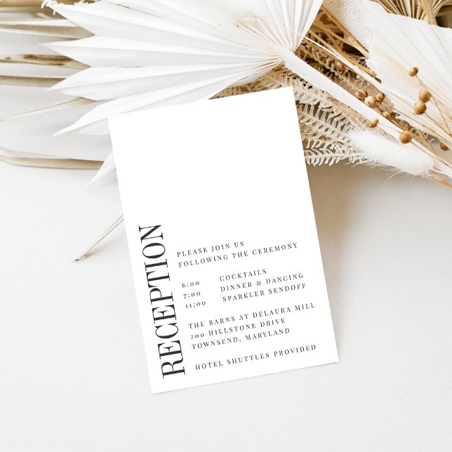 Parallel | Modern Black & White Wedding Reception Enclosure Card (Creator Uploaded)
