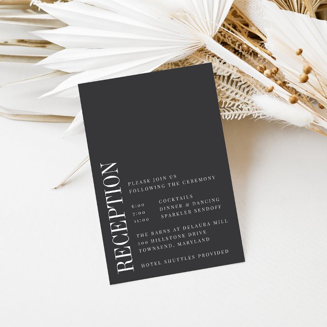 Parallel | Modern Black & White Wedding Reception Enclosure Card (Creator Uploaded)