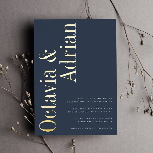 Parallel | Modern Navy & Gold Typography Wedding (Creator Uploaded)