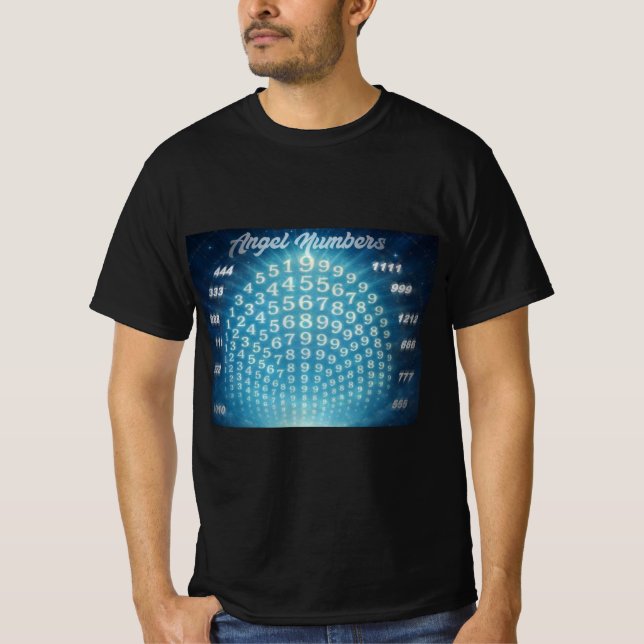 Parallel Realms Mens t shirt. Angel Numbers T-Shirt (Front)