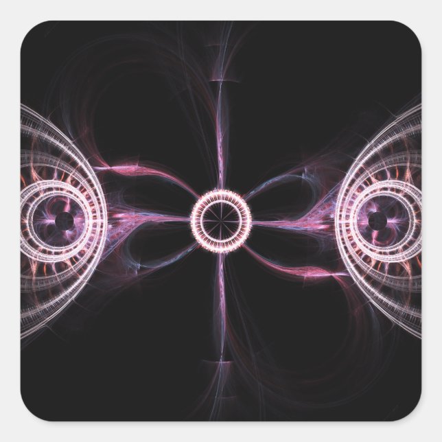 Parallel Universes Abstract Fractal Art Square Sticker (Front)