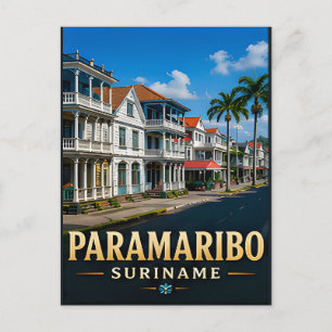 Paramaribo Colonial Waterfront and Tropical Herita Postcard