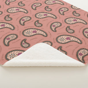 Paramecia Paisley Biology Science Mauve Sherpa Blanket