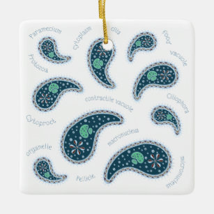 Paramecia Paisley Biology Science Microbe Ceramic Ornament
