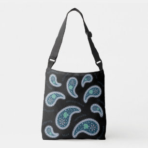 Paramecia Paisley Biology Science Microbe Dark Crossbody Bag