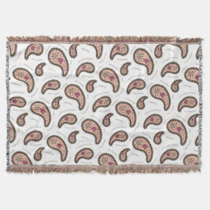 Paramecia Paisley Biology Science White Throw Blanket