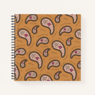 Paramecia Paisley Customisable Biology Latte Brown Notebook