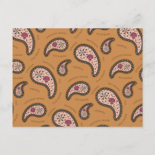 Paramecia Paisley Customisable Biology Latte Brown Postcard