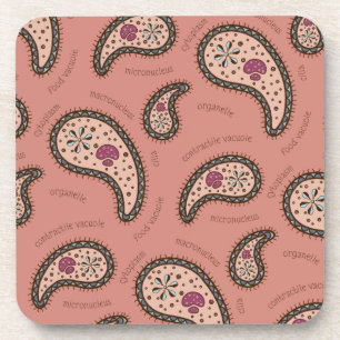 Paramecia Paisley Customisable Biology Mauve Coaster