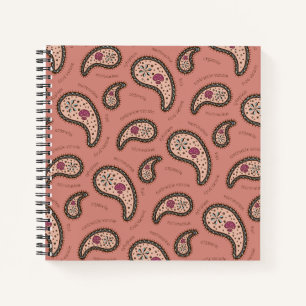 Paramecia Paisley Customisable Biology Mauve Notebook
