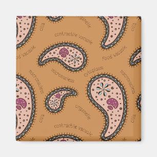 Paramecia Paisley Personalizable Biology Latte Magnet