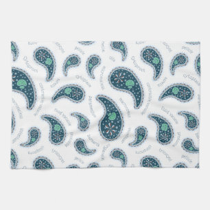 Paramecia Paisley Protozoan Biology Cute Science Tea Towel