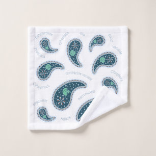 Paramecia Paisley Protozoan Biology Cute Science Wash Cloth
