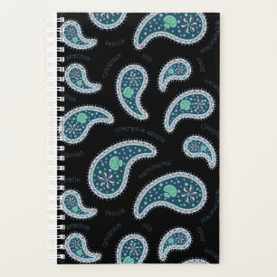 Paramecia Paisley Protozoan Biology Science Black Planner