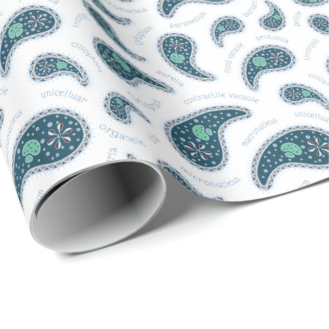 Paramecia Paisley Protozoan Biology Science Wrappi Wrapping Paper (Roll Corner)