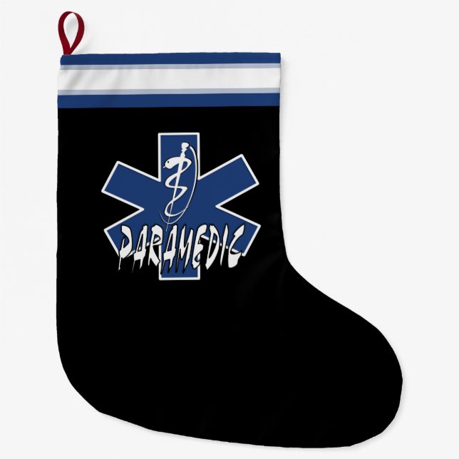 Paramedic Action Large Christmas Stocking (Front)