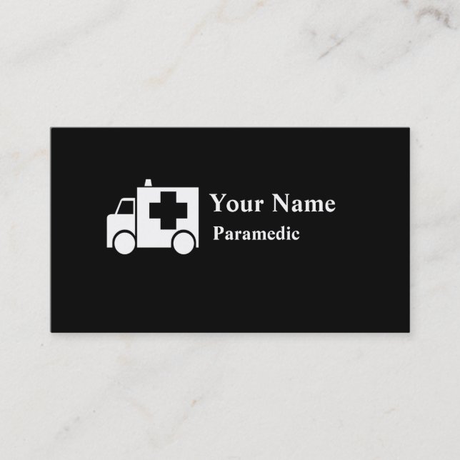 Paramedic ambulance customisable business cards (Front)