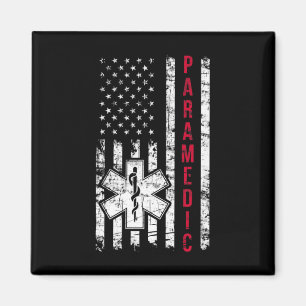 Paramedic American Flag Independence Day Emt Ems U Magnet