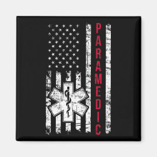 Paramedic American Flag Independence Day Emt Ems U Magnet