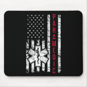 Paramedic American Flag Independence Day Emt Ems U Mouse Pad