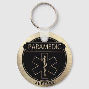 Paramedic 🚑 - Black and Gold   Key Ring