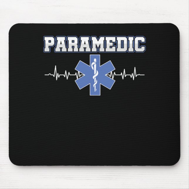 Paramedic Caduceus Heartbeat EMT EMS Doctor Nurse  Mouse Pad (Front)