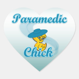 Paramedic Chick #3 Heart Sticker