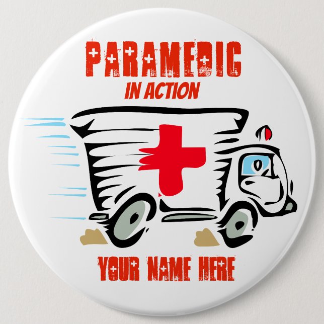 Paramedic Colossal, 6 Inch Round Button (Front)
