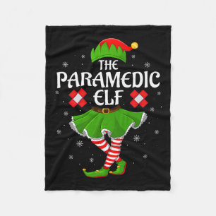 Paramedic Elf Christmas Family Girls Women Elf Squ Fleece Blanket