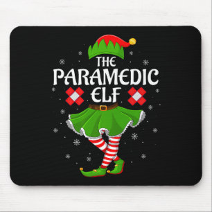Paramedic Elf Christmas Family Girls Women Elf Squ Mouse Pad