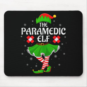 Paramedic Elf Christmas Family Girls Women Elf Squ Mouse Pad