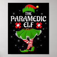 Paramedic Elf Christmas Family Girls Women Elf Squ
