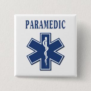 Paramedic EMS Button Square Style