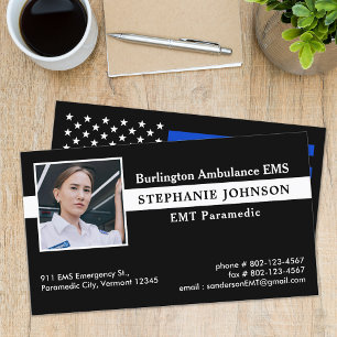 Paramedic EMS Custom Photo Emergency Ambulance Business Card