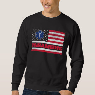 Paramedic EMS EMT USA American Flag Medical Emerge Sweatshirt
