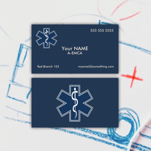 Paramedic EMT EMS Dark Business Card (Creator Uploaded)