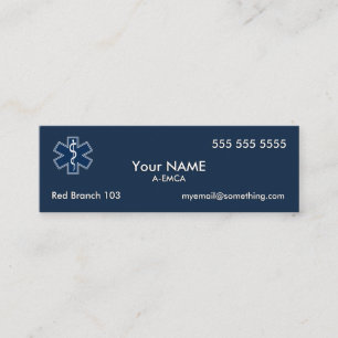 Paramedic EMT EMS Dark Mini Business Card