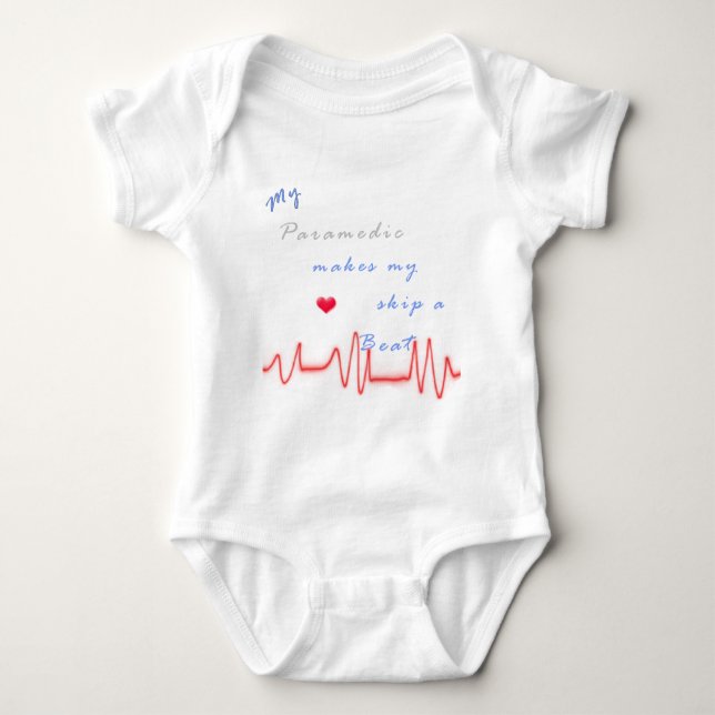 Paramedic heart beat baby bodysuit (Front)