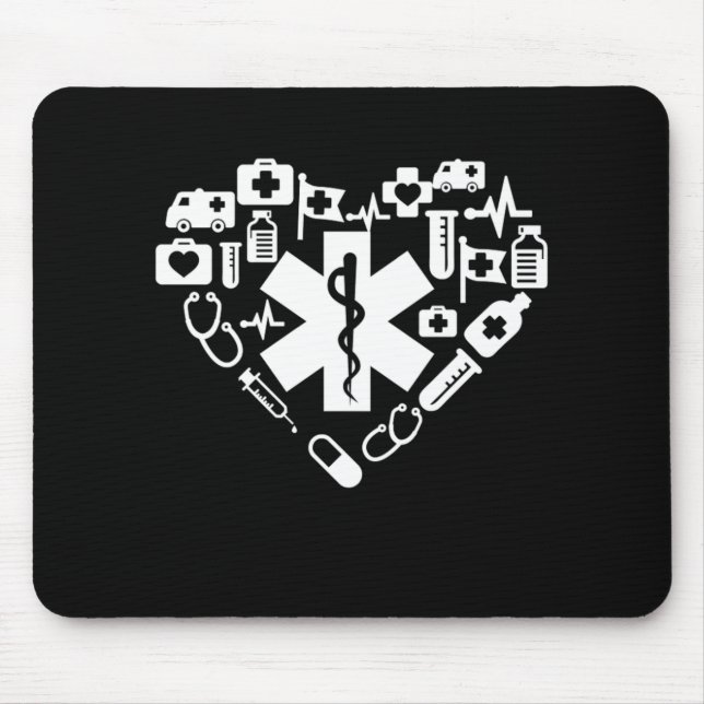 Paramedic Heart Paramedic Caduceus Doctor EMS EMT  Mouse Pad (Front)