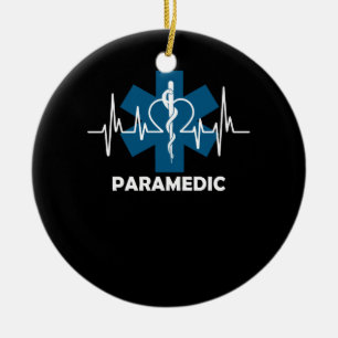 Paramedic Heartbeat Ceramic Ornament