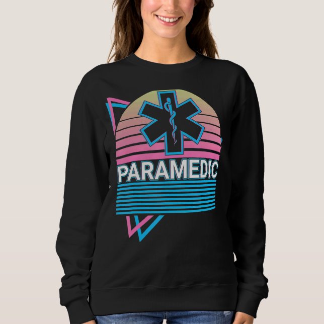 Paramedic Nurse Medic Ems Emt Lifesaver Retro Sweatshirt (Front)
