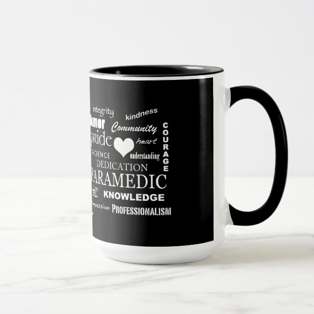 Paramedic Pride-White Heart/Text Design Mug (Right)