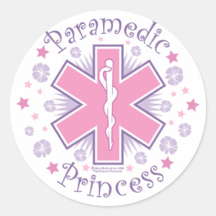 Paramedic Princess Classic Round Sticker