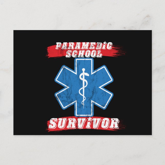 Paramedic School Survivor Graduation  Postcard (Front)