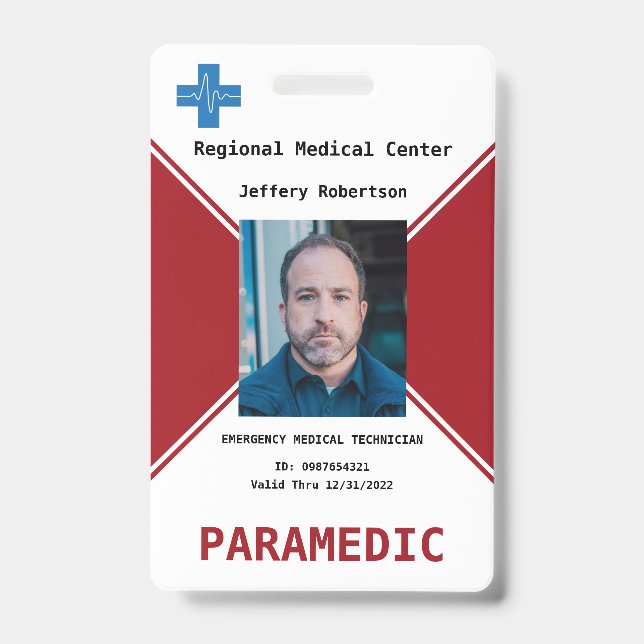 Paramedic Security ID  Badge (Front)