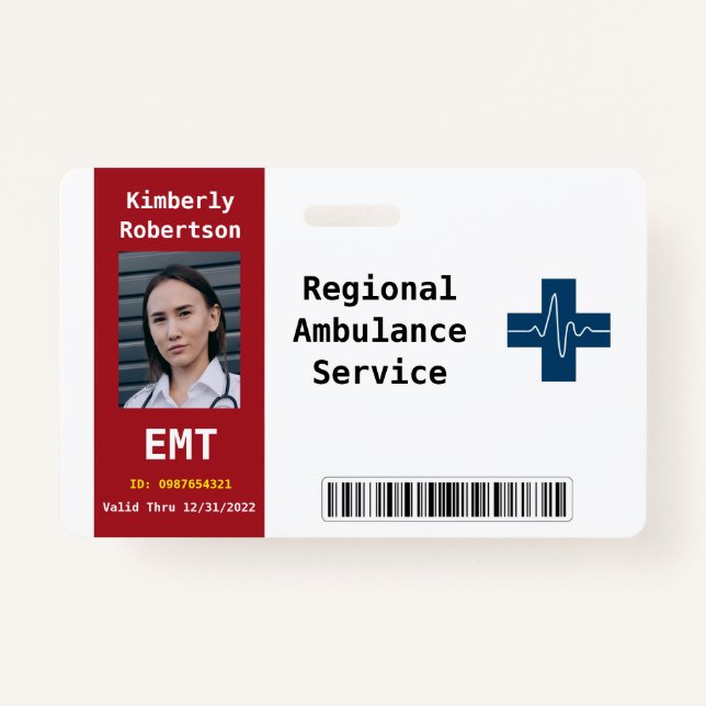 Paramedic Security ID  Badge ID Badge (Front)