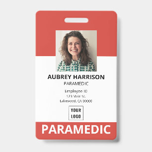 Paramedic Simple Photo ID Badge