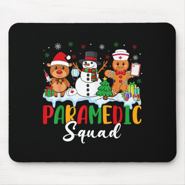 Paramedic Squad Reindeer Snowman Gingerbread Chris Mouse Pad (Front)