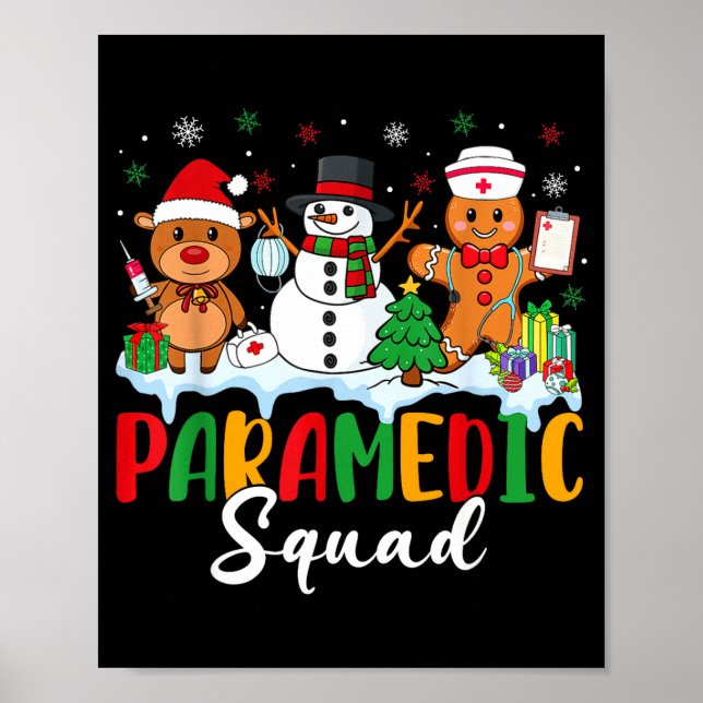 Paramedic Squad Reindeer Snowman Gingerbread Chris Poster (Front)
